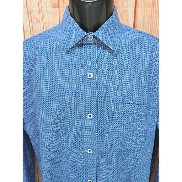 Johnston & Murphy Mens Blue Geometric Pattern Dress Large - Picture 3 of 8